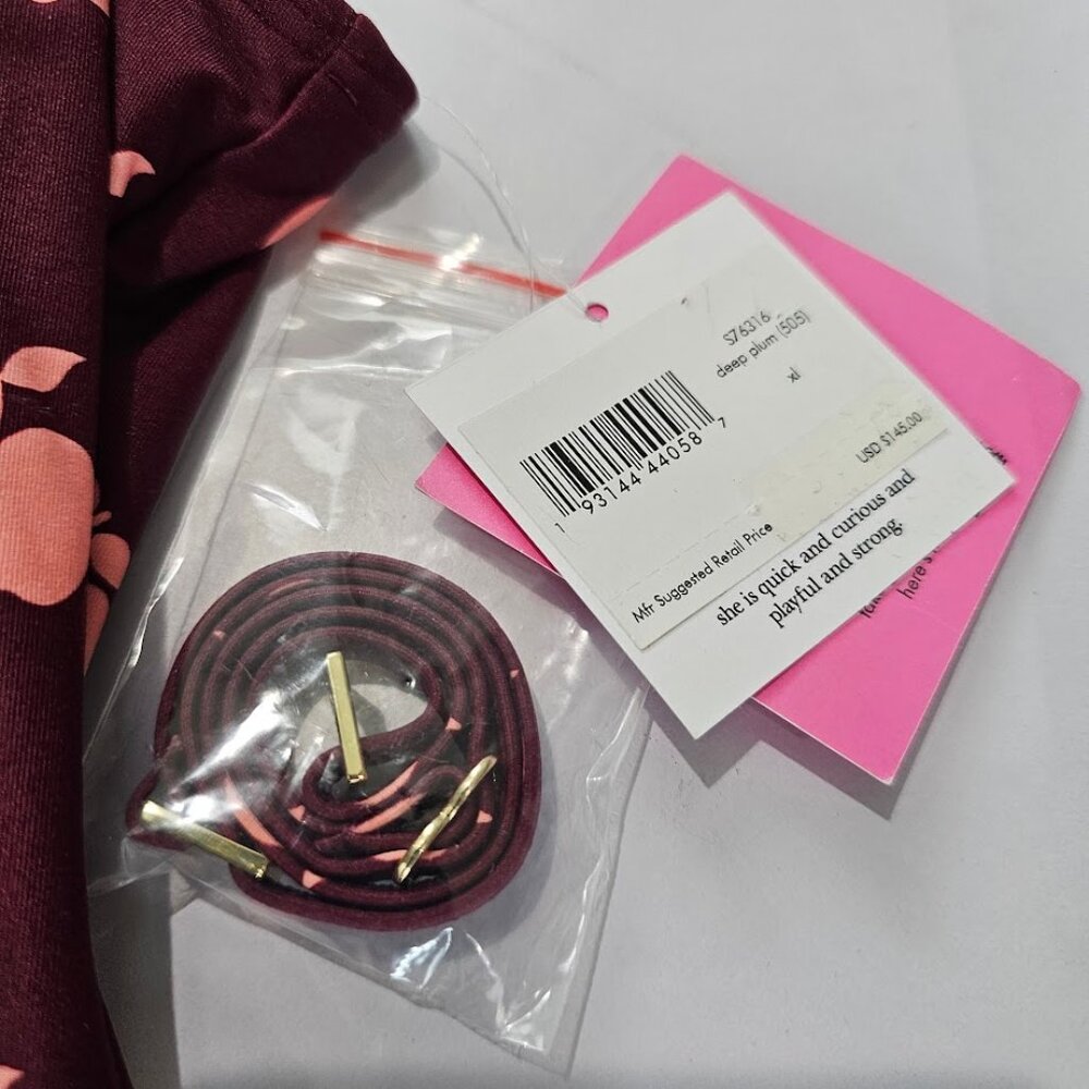 Kate Spade New York Fruit Print One Shoulder One Piece Swimsuit Deep Plum - Picture 8 of 12
